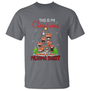 Red Panda Xmas Tree This Is My Christmas Pajama T Shirt TS09 Charcoal Printyourwear