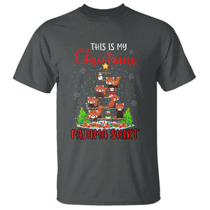 Red Panda Xmas Tree This Is My Christmas Pajama T Shirt TS09 Dark Heather Printyourwear