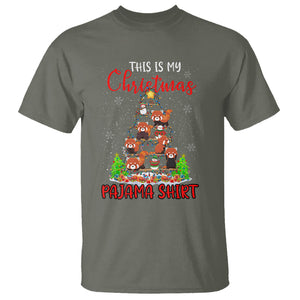 Red Panda Xmas Tree This Is My Christmas Pajama T Shirt TS09 Military Green Printyourwear