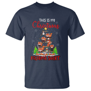 Red Panda Xmas Tree This Is My Christmas Pajama T Shirt TS09 Navy Printyourwear