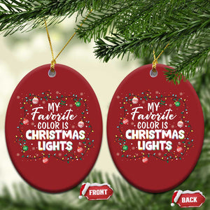 My Favorite Color Is Christmas Lights Christmas Ornament TS09 Oval Red Print Your Wear