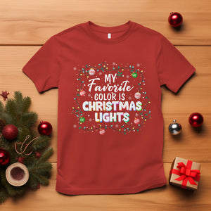 My Favorite Color Is Christmas Lights Colorful Xmas T Shirt TS09 Red Printyourwear