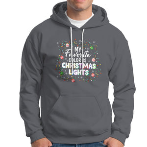 My Favorite Color Is Christmas Lights Colorful Xmas Hoodie TS09 Charcoal Printyourwear