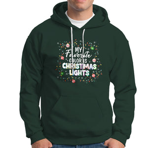 My Favorite Color Is Christmas Lights Colorful Xmas Hoodie TS09 Dark Forest Green Printyourwear