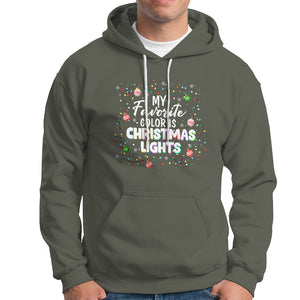 My Favorite Color Is Christmas Lights Colorful Xmas Hoodie TS09 Military Green Printyourwear