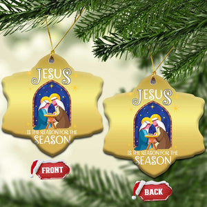 Christmas Nativity Christmas Ornament Jesus Is The Reason For The Season TS09 Snow Flake Gold Print Your Wear