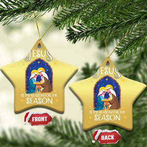 Christmas Nativity Christmas Ornament Jesus Is The Reason For The Season TS09 Star Gold Print Your Wear