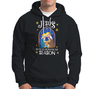 Jesus Is The Reason For The Season Christmas Nativity Hoodie TS09 Black Printyourwear