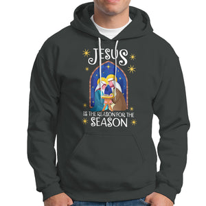 Jesus Is The Reason For The Season Christmas Nativity Hoodie TS09 Dark Heather Printyourwear