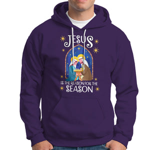 Jesus Is The Reason For The Season Christmas Nativity Hoodie TS09 Purple Printyourwear