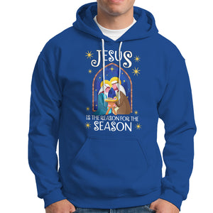 Jesus Is The Reason For The Season Christmas Nativity Hoodie TS09 Royal Blue Printyourwear