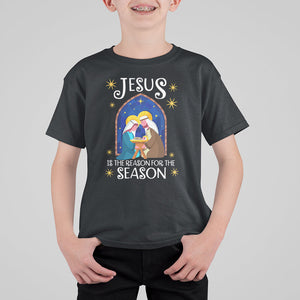 Jesus Is The Reason For The Season Christmas Nativity T Shirt For Kid TS09 Black Printyourwear