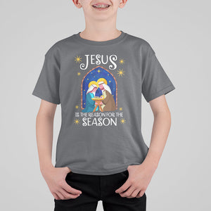 Jesus Is The Reason For The Season Christmas Nativity T Shirt For Kid TS09 Charcoal Printyourwear