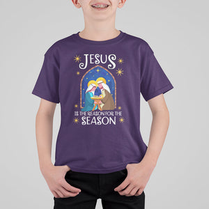 Jesus Is The Reason For The Season Christmas Nativity T Shirt For Kid TS09 Purple Printyourwear