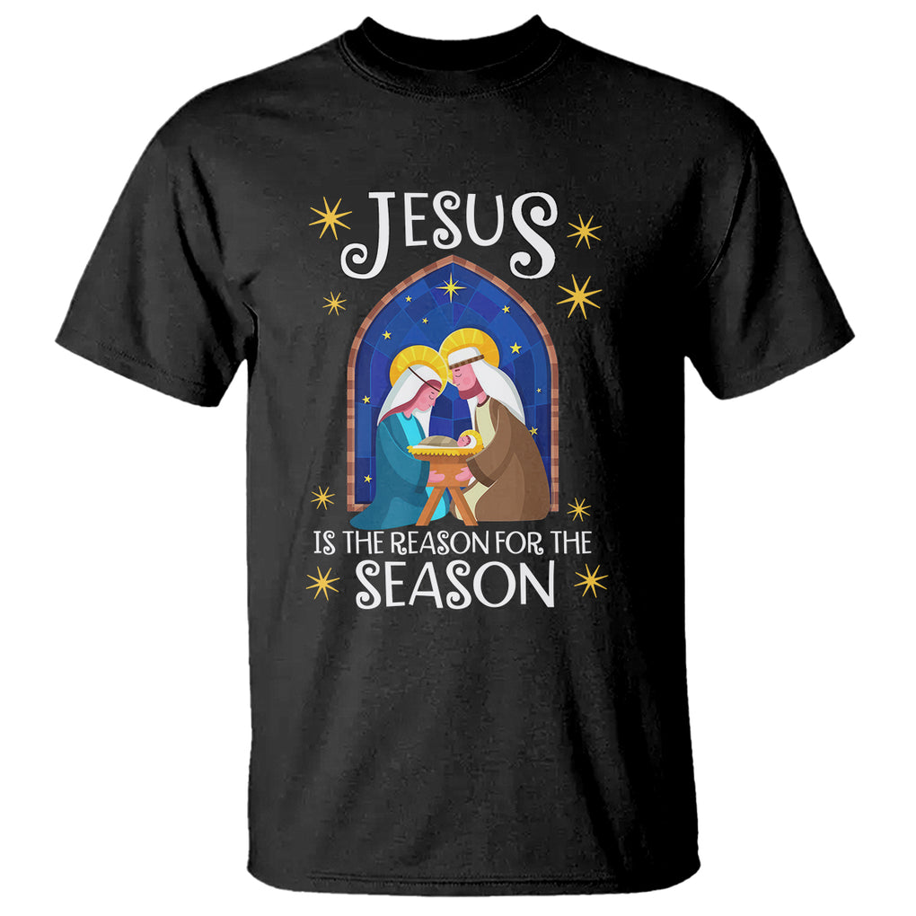 Jesus Is The Reason For The Season Christmas Nativity T Shirt TS09 Black Printyourwear