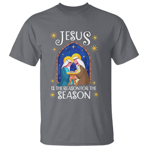 Jesus Is The Reason For The Season Christmas Nativity T Shirt TS09 Charcoal Printyourwear