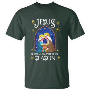 Jesus Is The Reason For The Season Christmas Nativity T Shirt TS09 Dark Forest Green Printyourwear