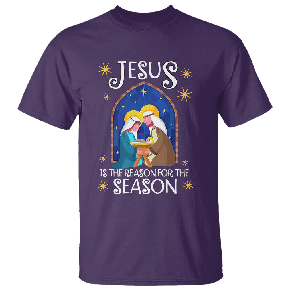 Jesus Is The Reason For The Season Christmas Nativity T Shirt TS09 Purple Printyourwear