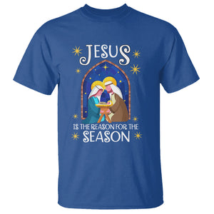 Jesus Is The Reason For The Season Christmas Nativity T Shirt TS09 Royal Blue Printyourwear