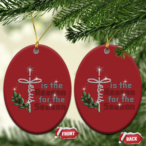 Jesus Is The Reason For The Season Christmas Ornament TS09 Oval Red Print Your Wear