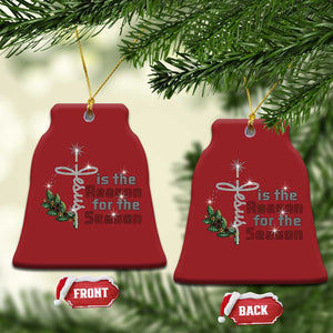 Jesus Is The Reason For The Season Christmas Ornament TS09 Bell Flake Red Print Your Wear