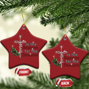 Jesus Is The Reason For The Season Christmas Ornament TS09 Star Red Print Your Wear