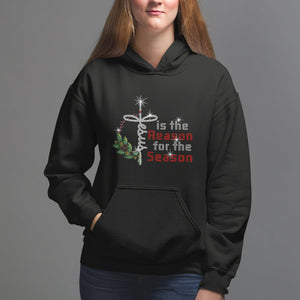 Jesus Is The Reason For The Season Bling Christmas Hoodie TS09 Black Printyourwear