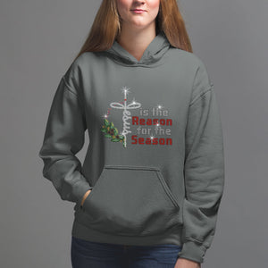 Jesus Is The Reason For The Season Bling Christmas Hoodie TS09 Dark Heather Printyourwear