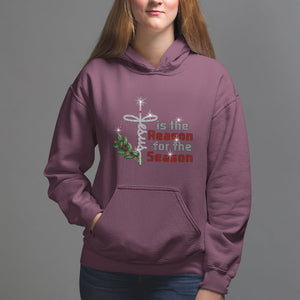 Jesus Is The Reason For The Season Bling Christmas Hoodie TS09 Maroon Printyourwear