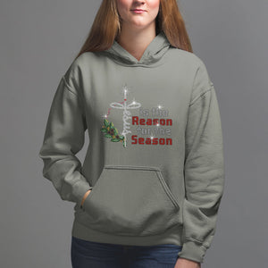 Jesus Is The Reason For The Season Bling Christmas Hoodie TS09 Military Green Printyourwear