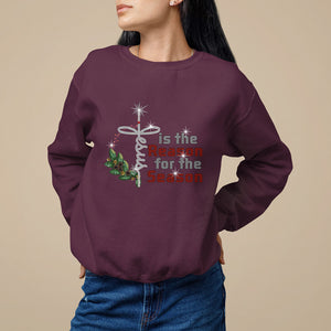 Jesus Is The Reason For The Season Bling Christmas Sweatshirt TS09 Maroon Printyourwear