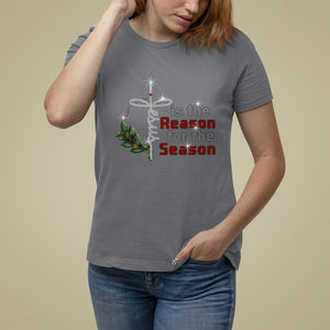 Jesus Is The Reason For The Season Bling Christmas T Shirt For Women TS09 Charcoal Printyourwear