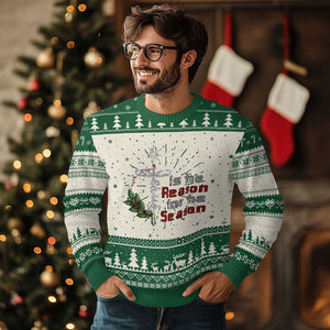 Jesus Is The Reason For The Season Ugly Christmas Sweater TS09 Green Print Your Wear