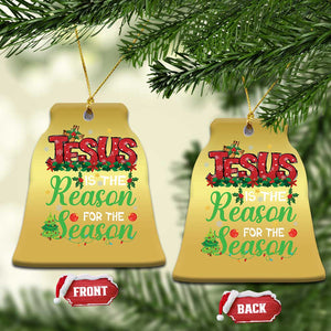 Christian Christmas Ornament Jesus Is The Reason For The Season TS09 Bell Flake Gold Print Your Wear