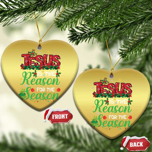 Christian Christmas Ornament Jesus Is The Reason For The Season TS09 Heart Gold Print Your Wear