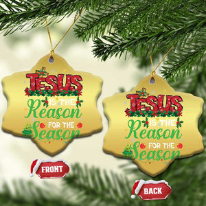 Christian Christmas Ornament Jesus Is The Reason For The Season TS09 Snow Flake Gold Print Your Wear