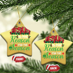 Christian Christmas Ornament Jesus Is The Reason For The Season TS09 Star Gold Print Your Wear