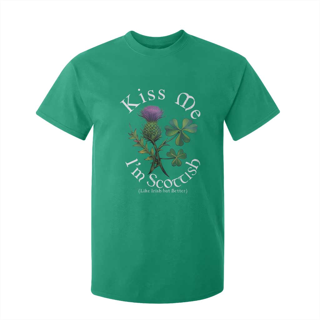 Funny St. Patrick's Day T Shirt For Kid Kiss Me I'm Scottish TS09 Irish Green Print Your Wear