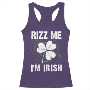 Funny St. Patrick's Day Racerback Tank Top Rizz Me I'm Irish TS09 Purple Print Your Wear