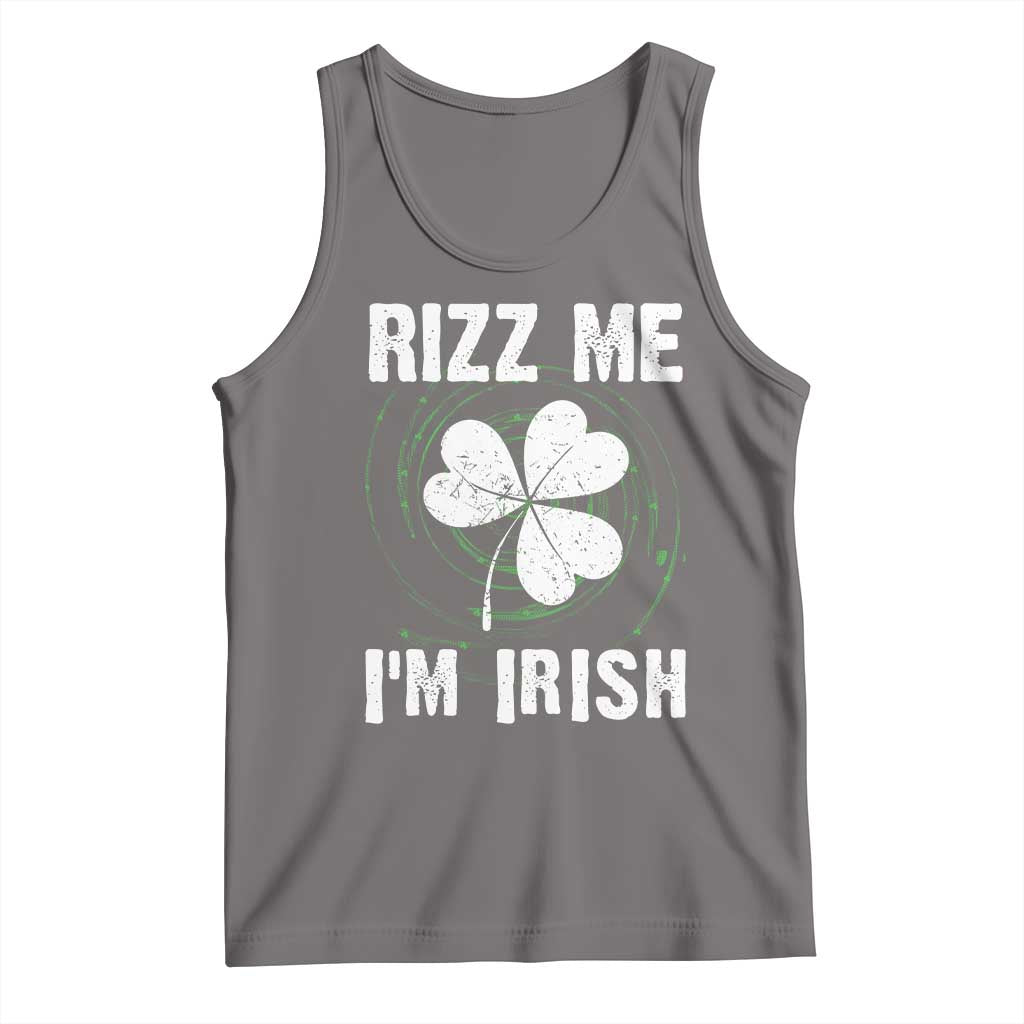 Funny St. Patrick's Day Tank Top Rizz Me I'm Irish TS09 Deep Heather Print Your Wear