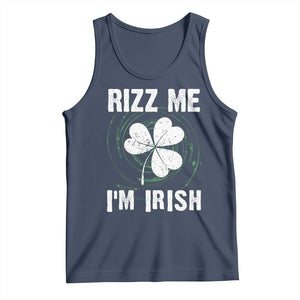 Funny St. Patrick's Day Tank Top Rizz Me I'm Irish TS09 Navy Print Your Wear