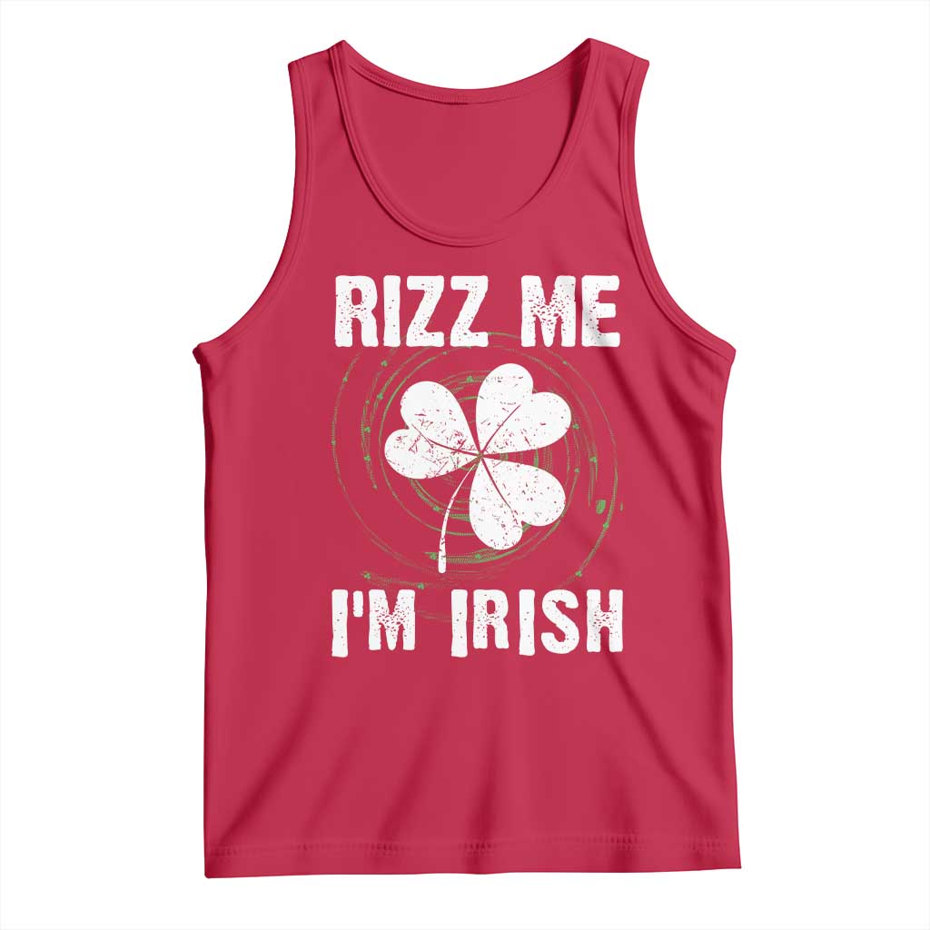 Funny St. Patrick's Day Tank Top Rizz Me I'm Irish TS09 Red Print Your Wear