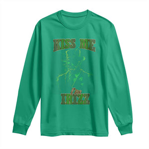 Funny St. Patrick's Day Long Sleeve Shirt Kiss Me I'm iRizz Cool Leprechaun TS09 Irish Green Print Your Wear