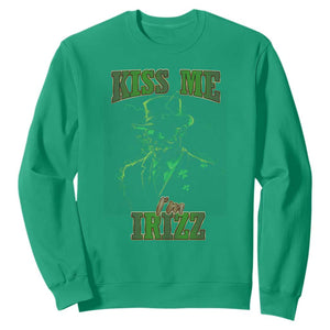 Funny St. Patrick's Day Sweatshirt Kiss Me I'm iRizz Cool Leprechaun TS09 Irish Green Print Your Wear