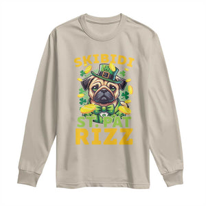 Funny St. Patrick's Day Long Sleeve Shirt Skibidi St. Patrizz Cute Dog Leprechaun TS09 Sand Print Your Wear