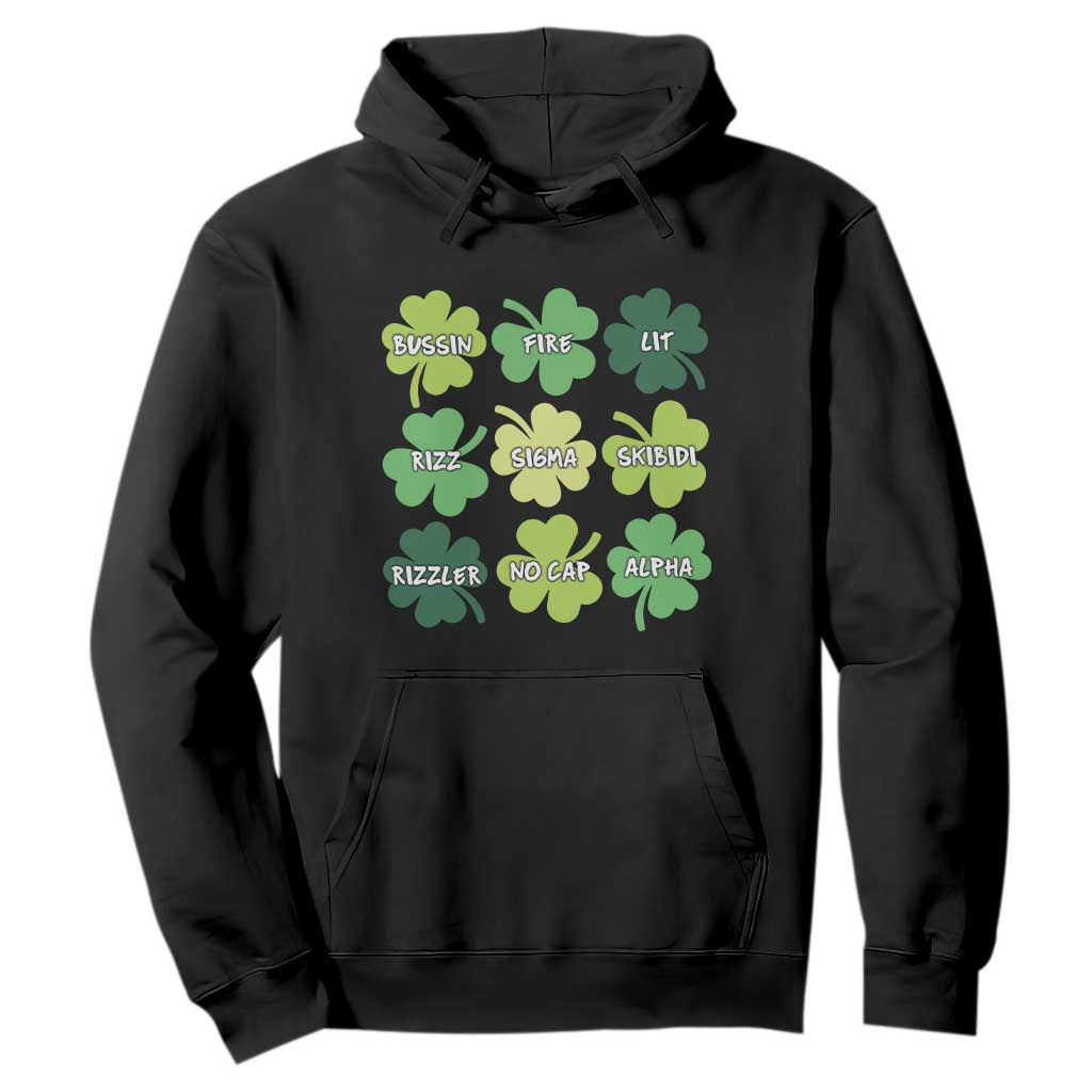 Funny St. Patrick's Day Hoodie Lit Rizz Sigma Skibidi Rizzler No Cap Alpha TS09 Black Print Your Wear
