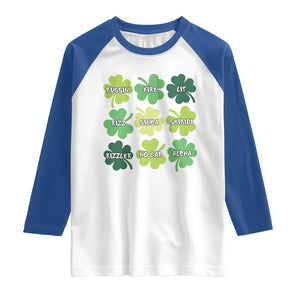 Funny St. Patrick's Day Raglan Shirt Lit Rizz Sigma Skibidi Rizzler No Cap Alpha TS09 White Royal Print Your Wear