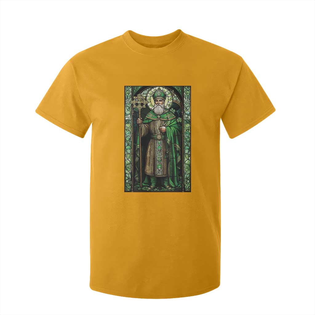St. Patrick's Day T Shirt For Kid Saint Patrick Art Aesthetic Stained Glass TS09 Gold Print Your Wear