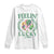 St. Patrick's Day Long Sleeve Shirt Feelin' Lucky Vibes Shamrock Coquette Bow TS09 White Print Your Wear