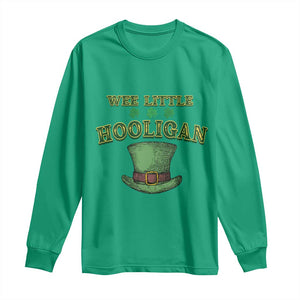 Funny St. Patrick's Day Long Sleeve Shirt Wee Little Hooligan Shamrock Leprechaun Hat TS09 Irish Green Print Your Wear